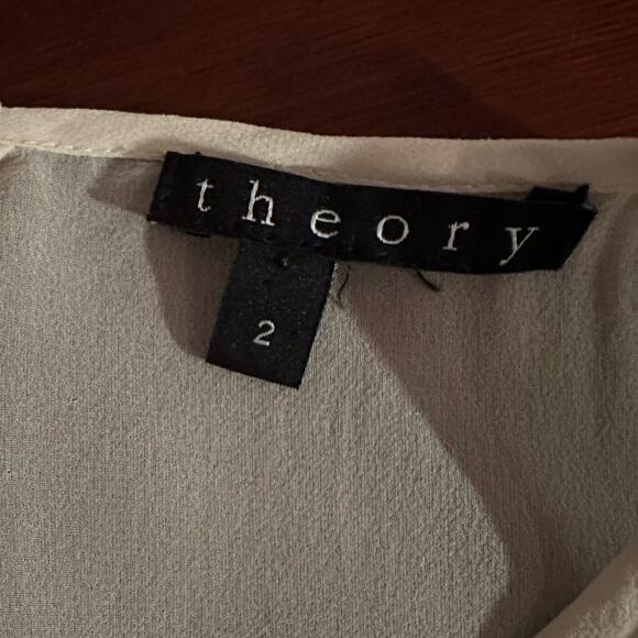 Theory Silk Dolie Colorblock High-Low Maxi Long Minimalist Evening Dress Size 2 - Picture 9 of 15